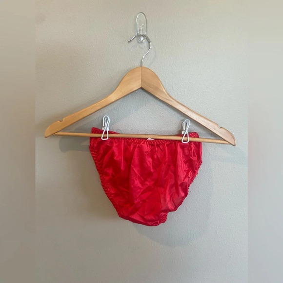 ASHLEY TAYLOR Vintage 80s 90s Red Lingerie Set Two Piece Size Medium 6 USA Made - Picture 3 of 16